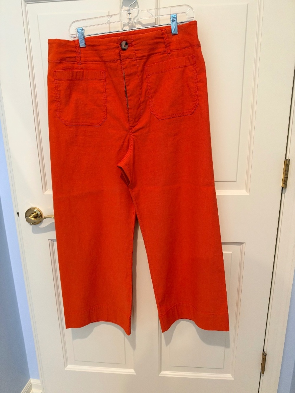 Anthropologie Maeve Colette Wide-Leg Pants | Size 32 | Coral/Orange